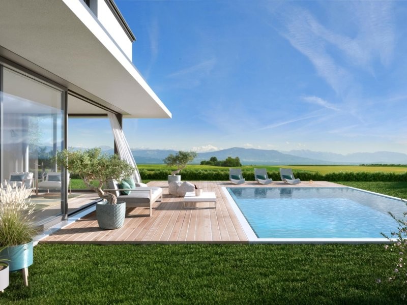 Une villa individuelle avec vue Alpes et lac